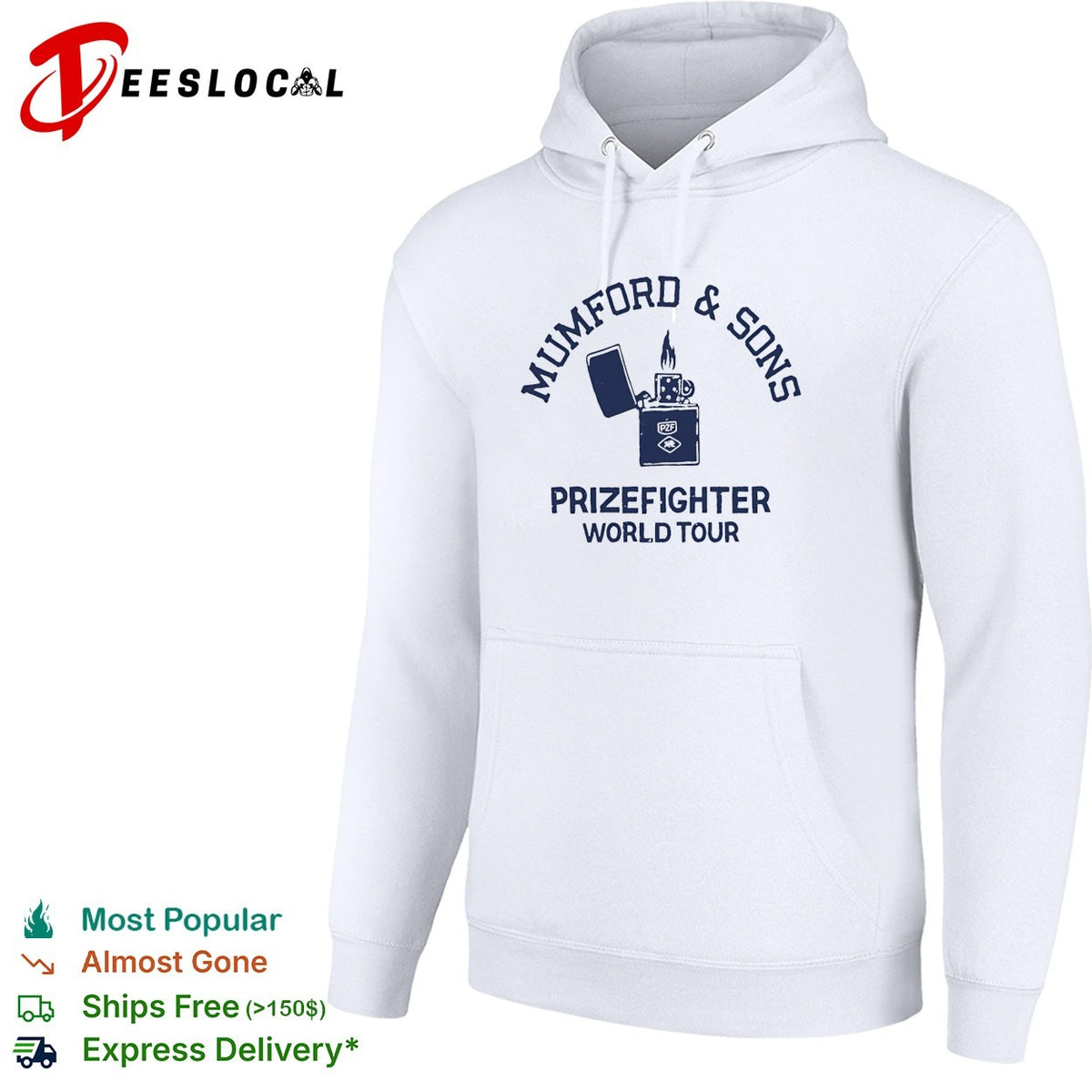 Mumford and Sons Prizefighter World Tour Zippo Lighter Logo Band Concert shirt