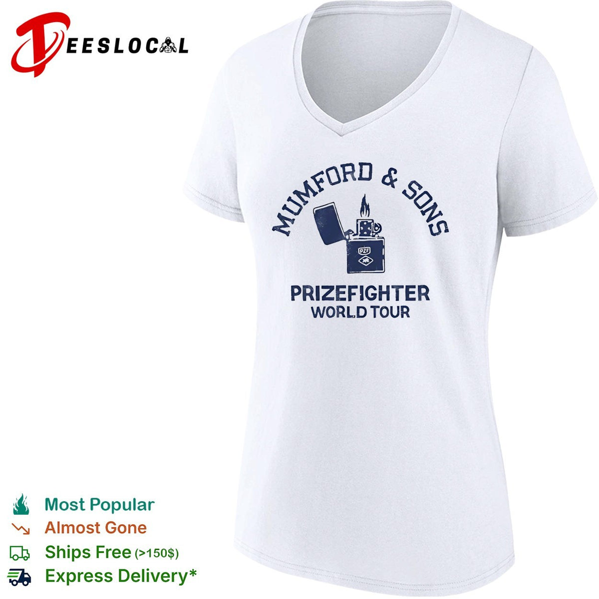 Mumford and Sons Prizefighter World Tour lighter shirt