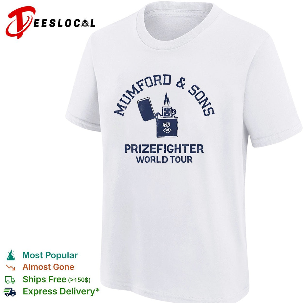 Mumford and Sons Prizefighter World Tour lighter shirt