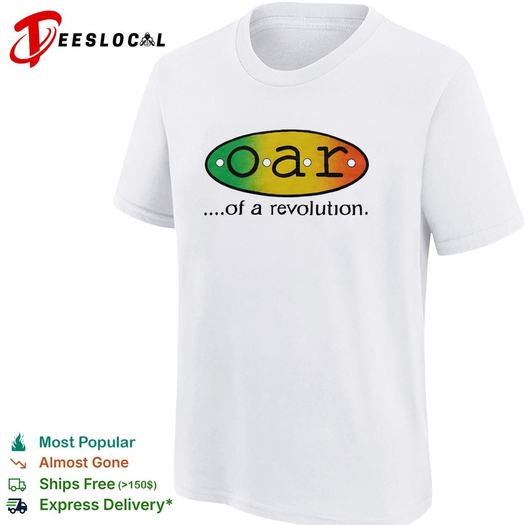 Music duo of a revolution rainbow gradient oval logo shirt