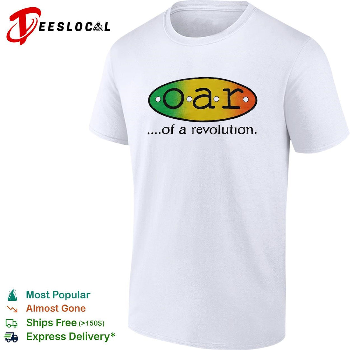 Music duo of a revolution rainbow gradient oval logo shirt