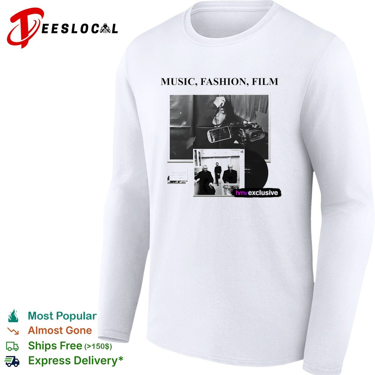 Music fashion film poster collage HMV exclusive vinyl shirt