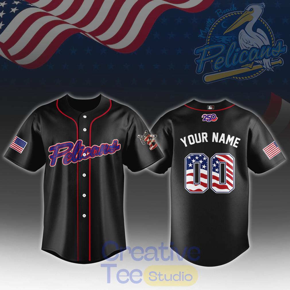 Myrtle Beach Pelicans 4th of July Baseball Jersey