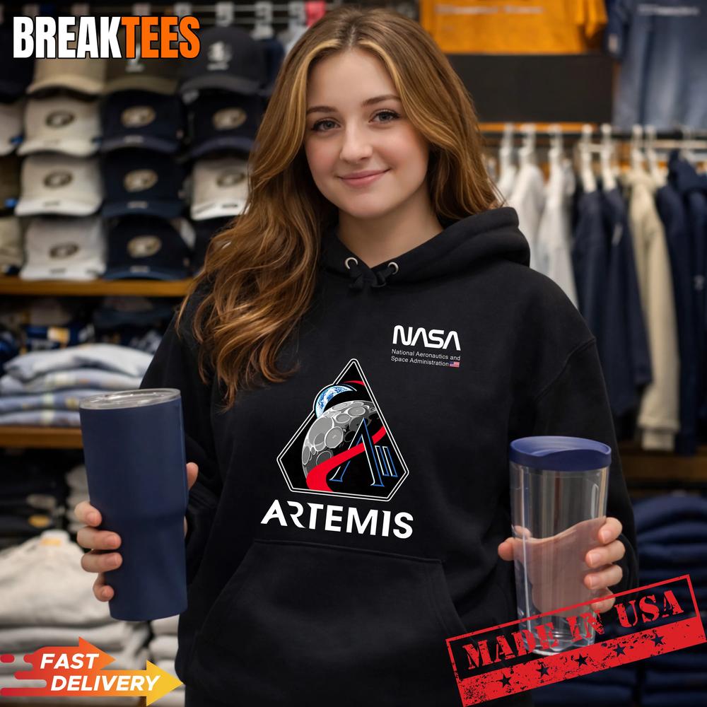 NASA Artemis II Mission Patch Worm Logo T-Shirt