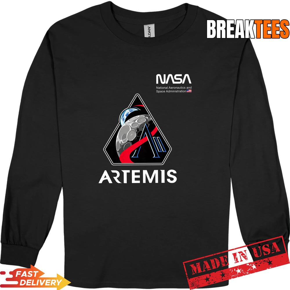 NASA Artemis II Mission Patch Worm Logo T-Shirt