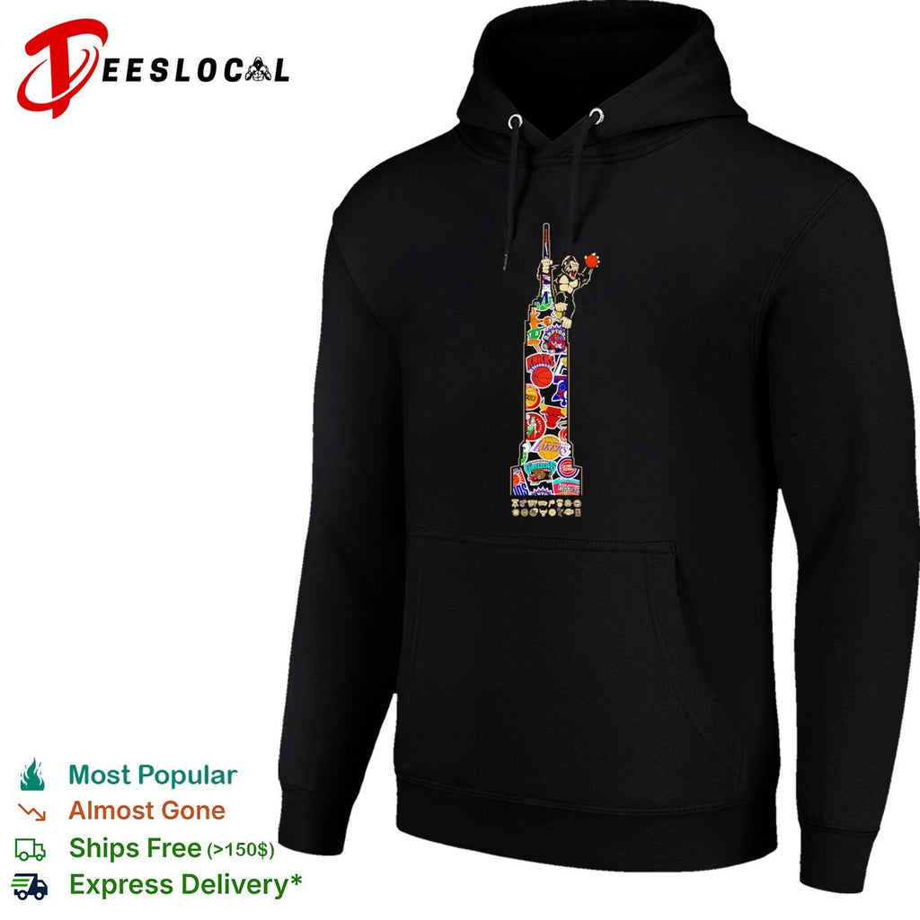NBA Basketball Empire State Building Phoenix Suns Gorilla Lakers Knicks shirt