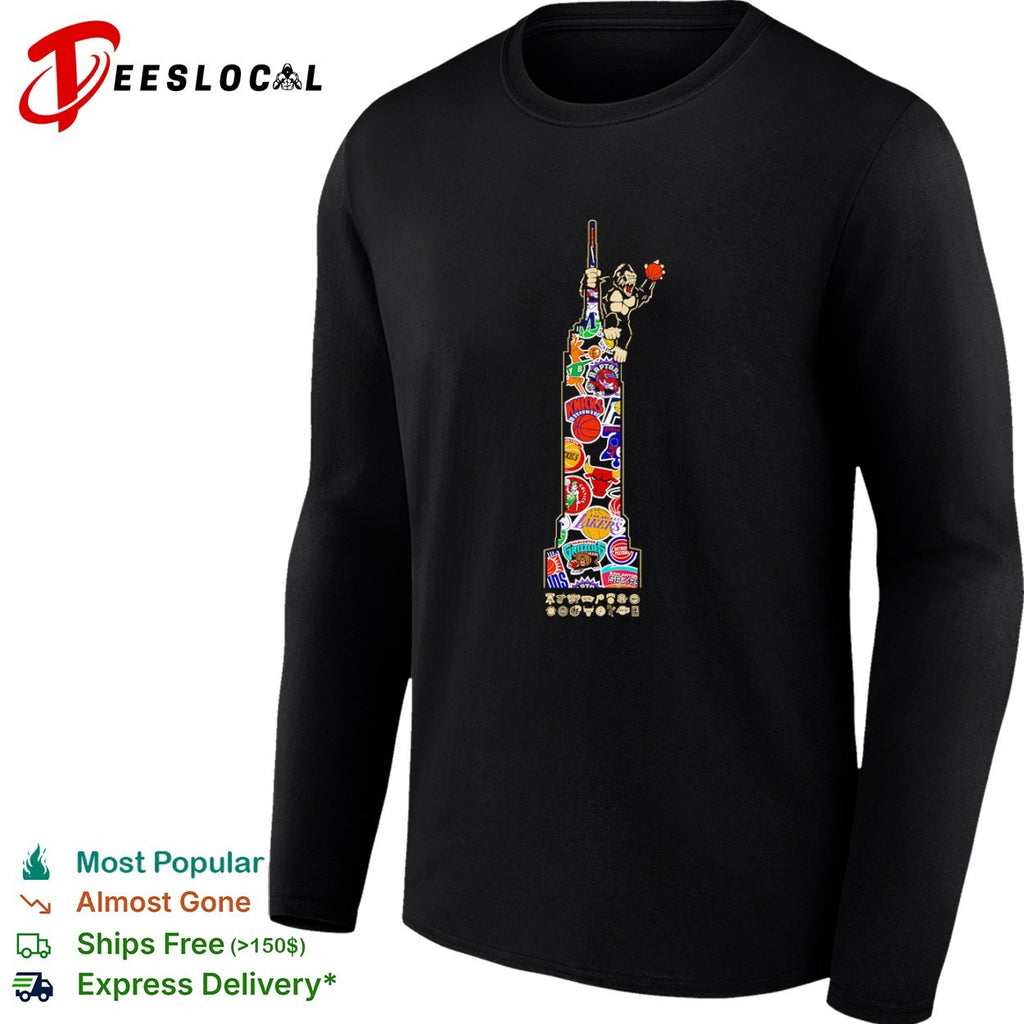 NBA Basketball Empire State Building Phoenix Suns Gorilla Lakers Knicks shirt