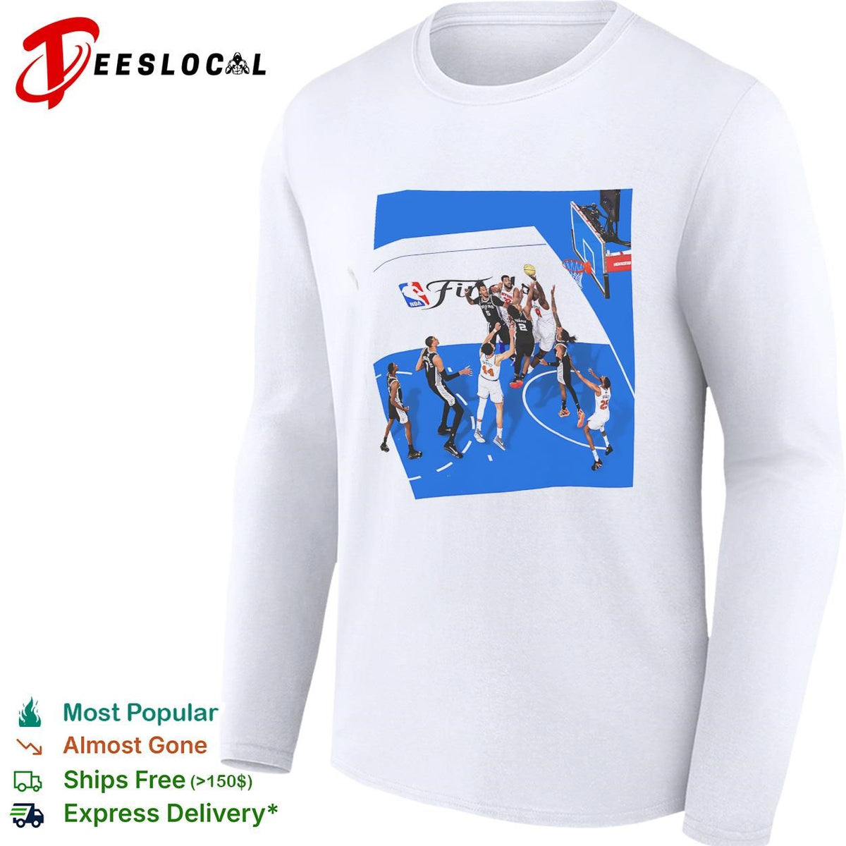 NBA Finals aerial overhead basketball game play action photo art shirt