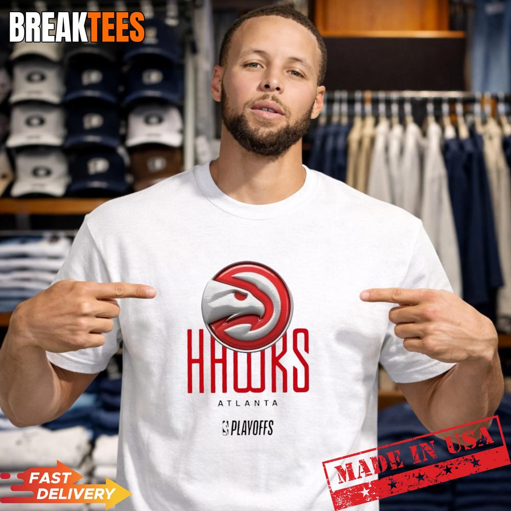 NBA Playoffs Atlanta Hawks Basketball Logo Graphic T-Shirt