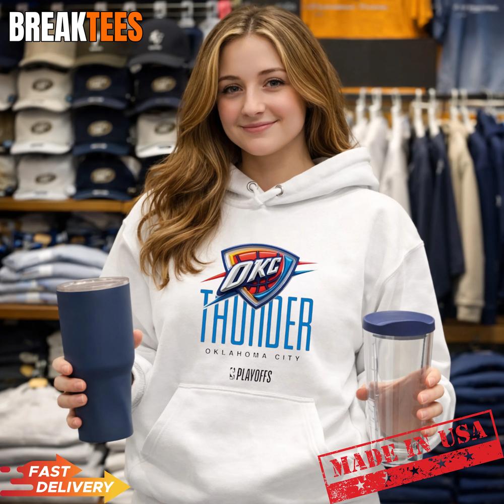 NBA Playoffs Oklahoma City Thunder Basketball Logo Graphic T-Shirt