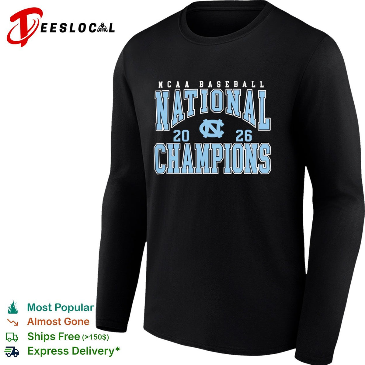 NCAA Baseball National Champions 2026 North Carolina Tar Heels logo shirt