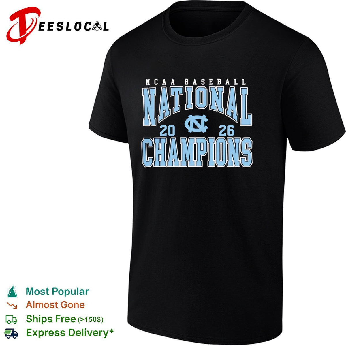 NCAA Baseball National Champions 2026 North Carolina Tar Heels logo shirt