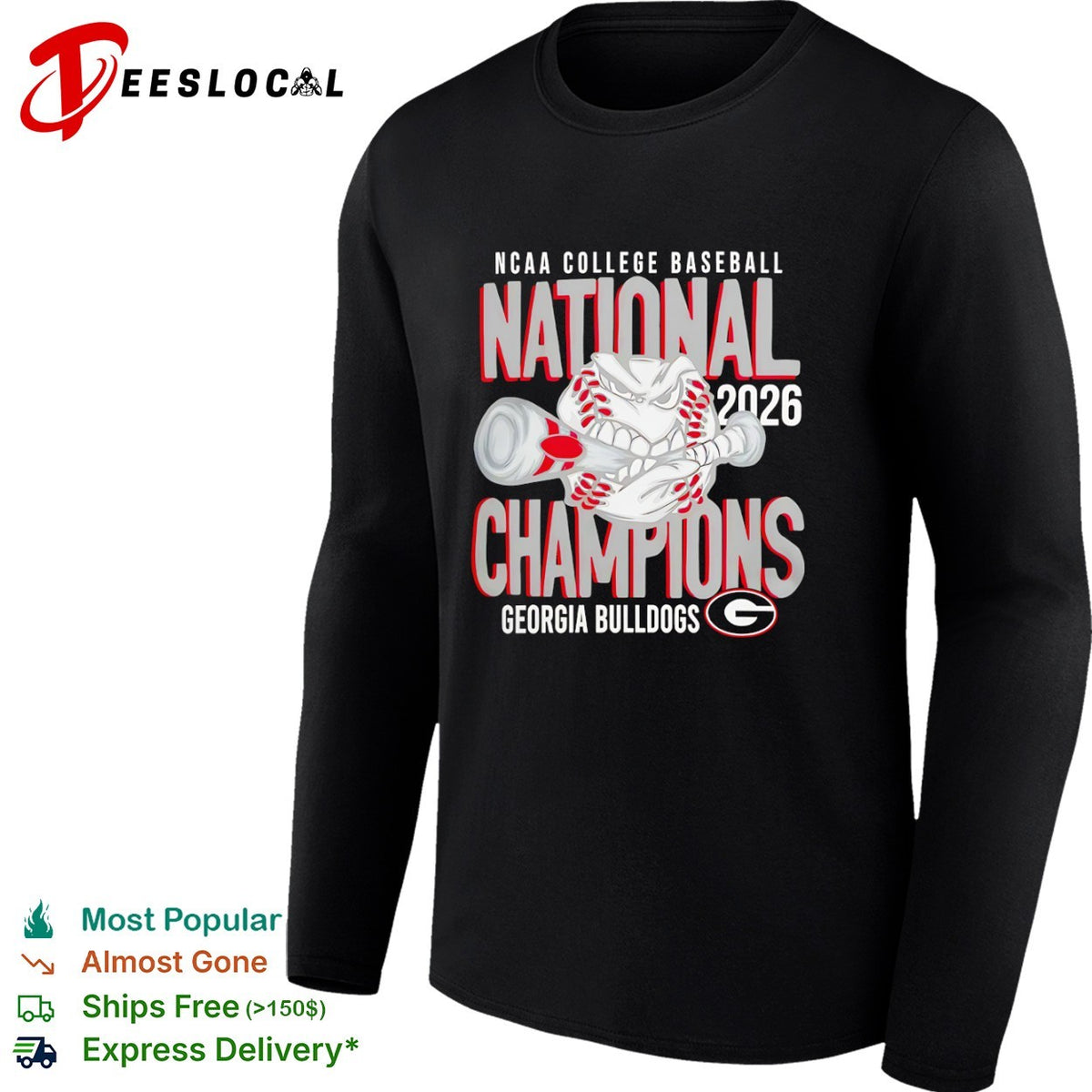 NCAA College Baseball National Champions 2026 Georgia Bulldogs shirt