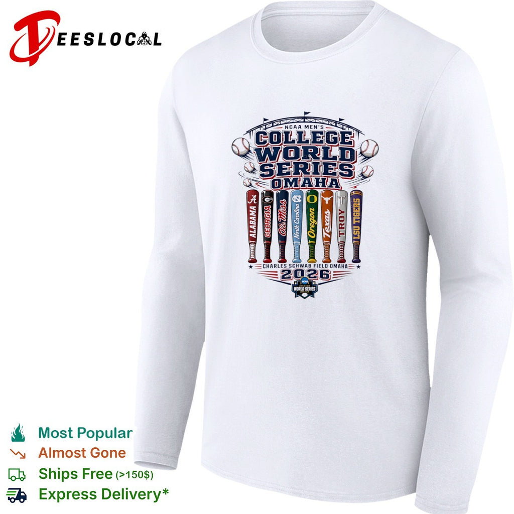NCAA College World Series Omaha 2026 Alabama Georgia Ole Miss North Carolina shirt
