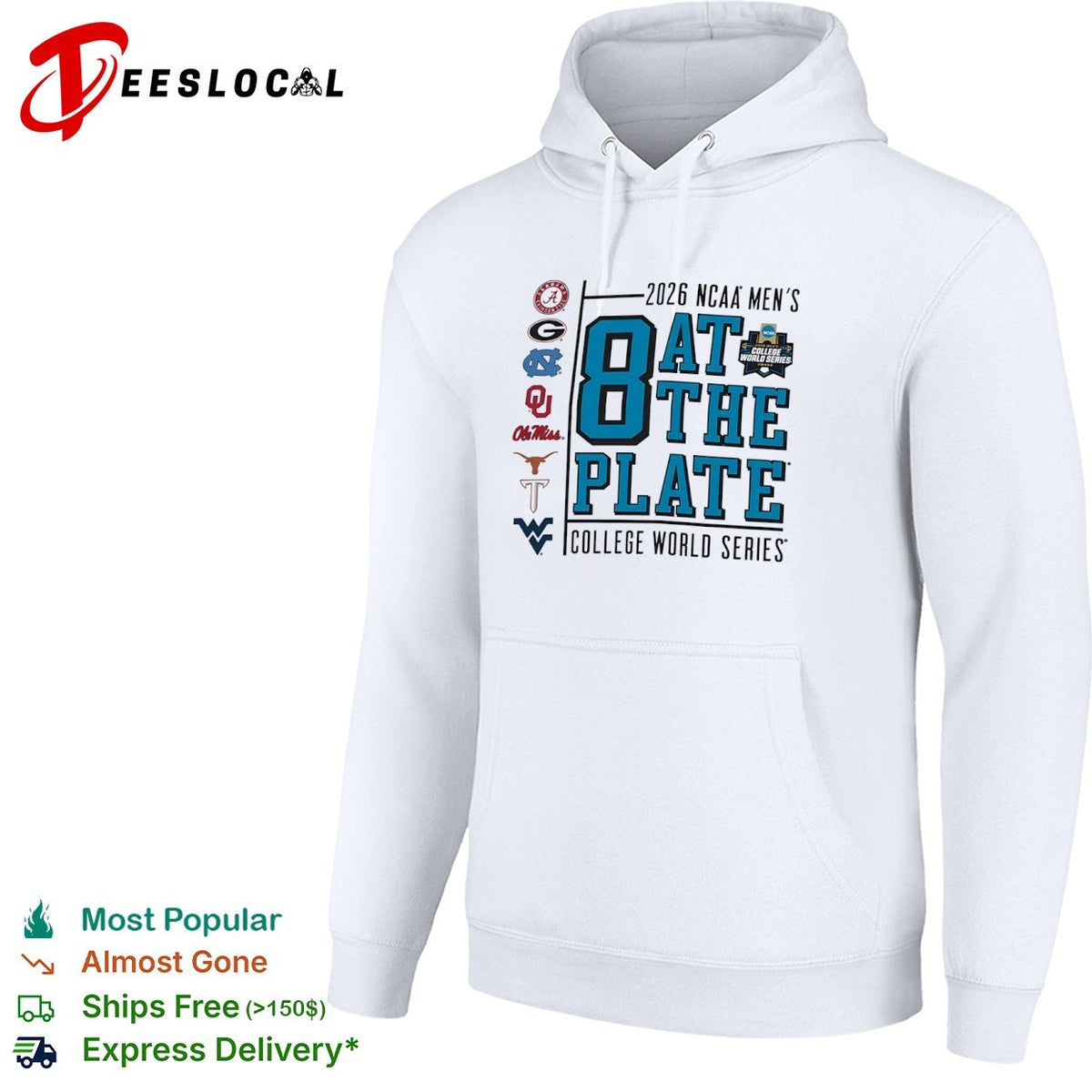 NCAA Men’s College World Series 2026 8 at the plate shirt