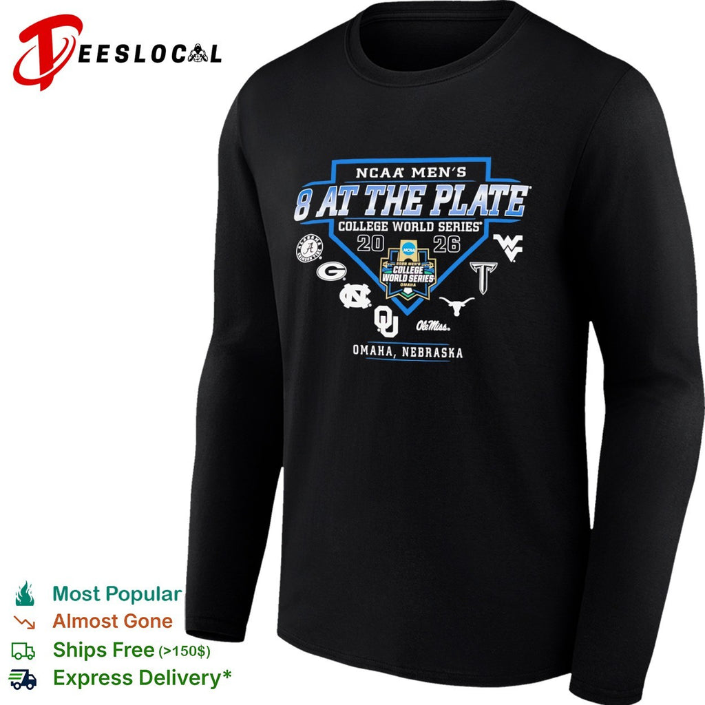 NCAA Men’s College World Series 2026 8 at the plate Omaha Nebraska shirt