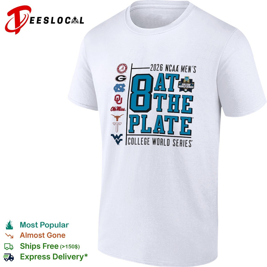 NCAA Men’s College World Series 2026 8 at the plate shirt