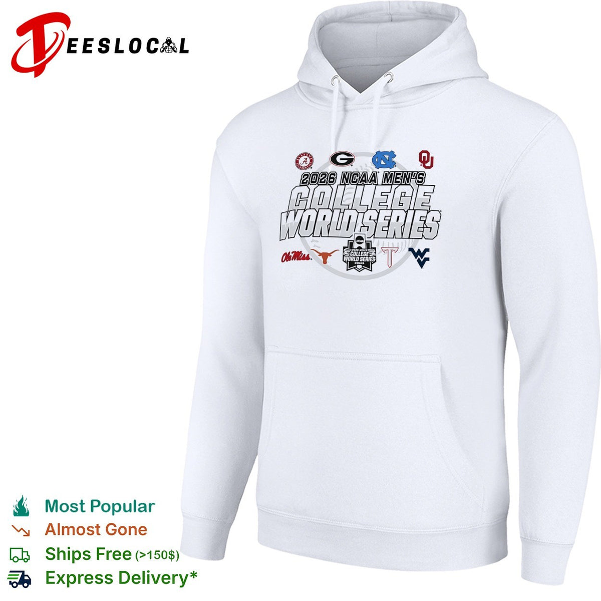 NCAA Men’s College World Series 2026 Alabama Georgia Tar Heels Ole Texas Troy West Virginia shirt