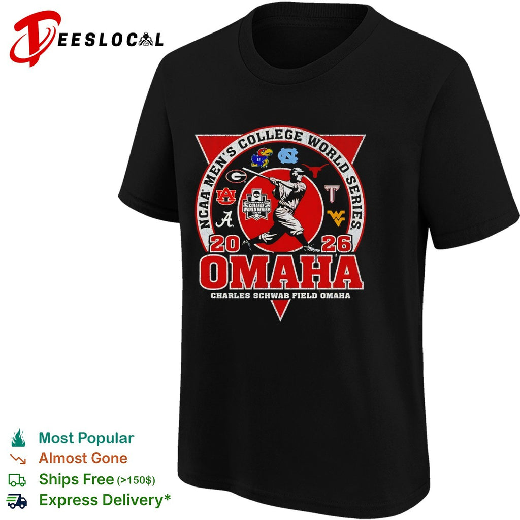 NCAA Men’s College World Series 2026 Omaha Charles Schwab Field Baseball Shirt