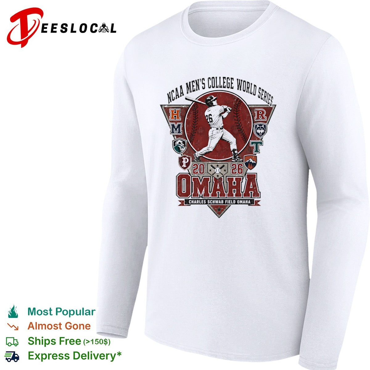 NCAA Men’s College World Series 2026 Omaha Charles Schwab Omaha Baseball shirt