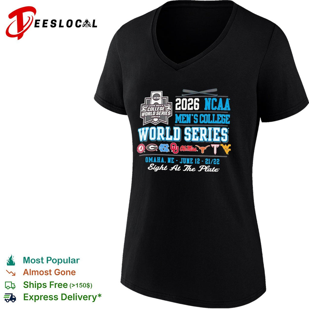 NCAA Men’s College World Series 2026 eight at the plate shirt