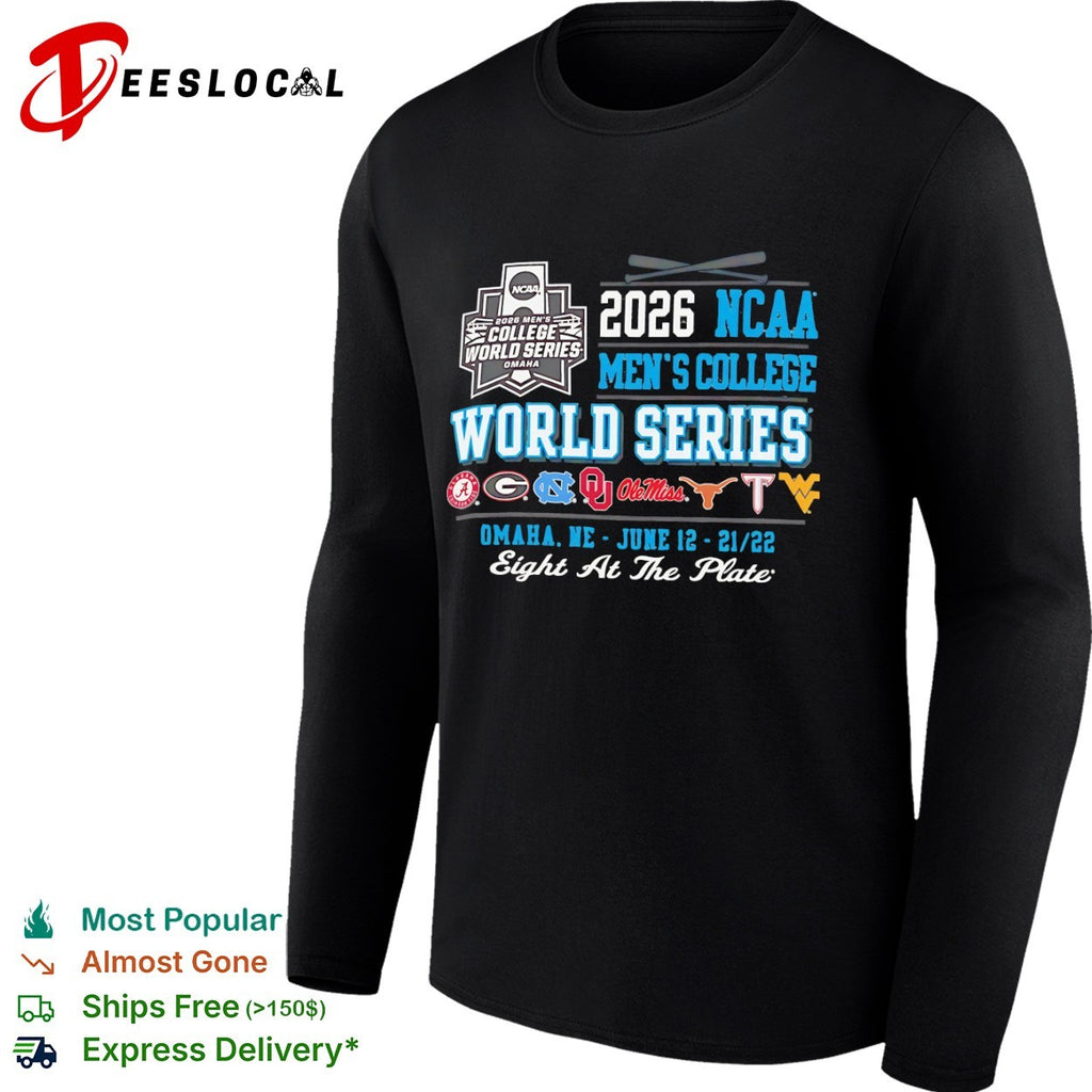 NCAA Men’s College World Series 2026 eight at the plate shirt