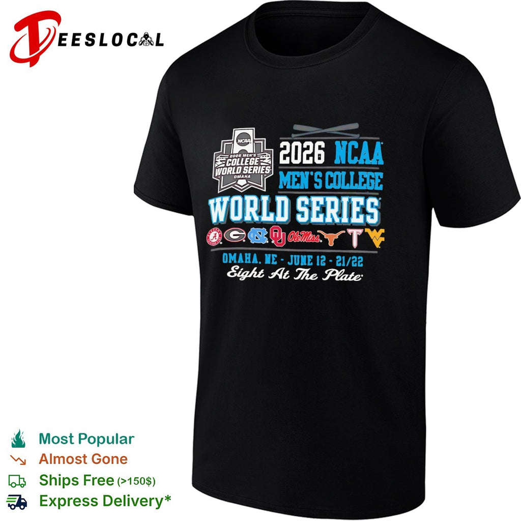 NCAA Men’s College World Series 2026 eight at the plate shirt