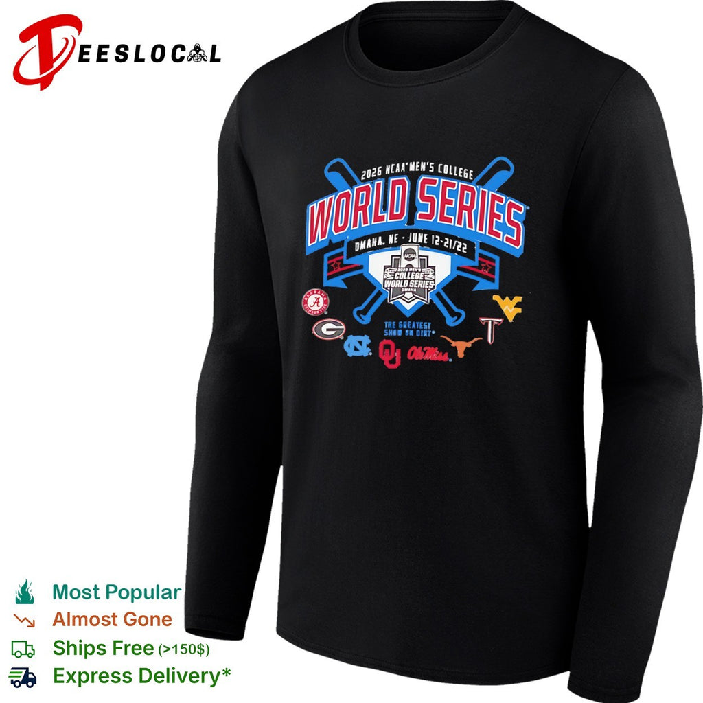 NCAA Men’s College World Series 2026 eight team logos shirt