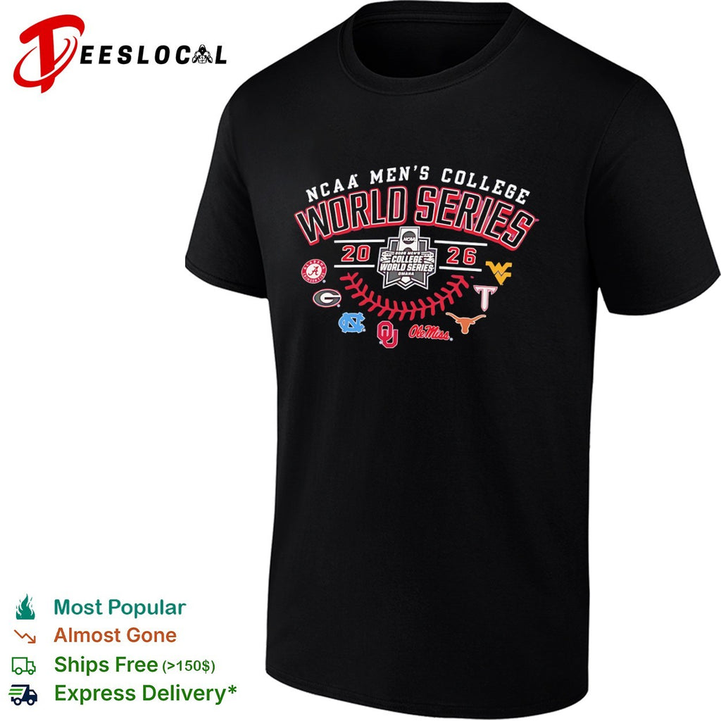 NCAA Men’s College World Series 2026 eight teams logo shirt