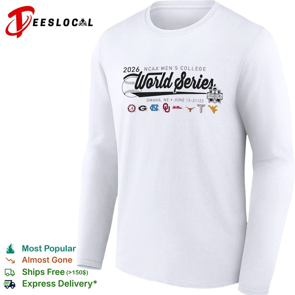 NCAA Men’s College World Series 2026 logos shirt