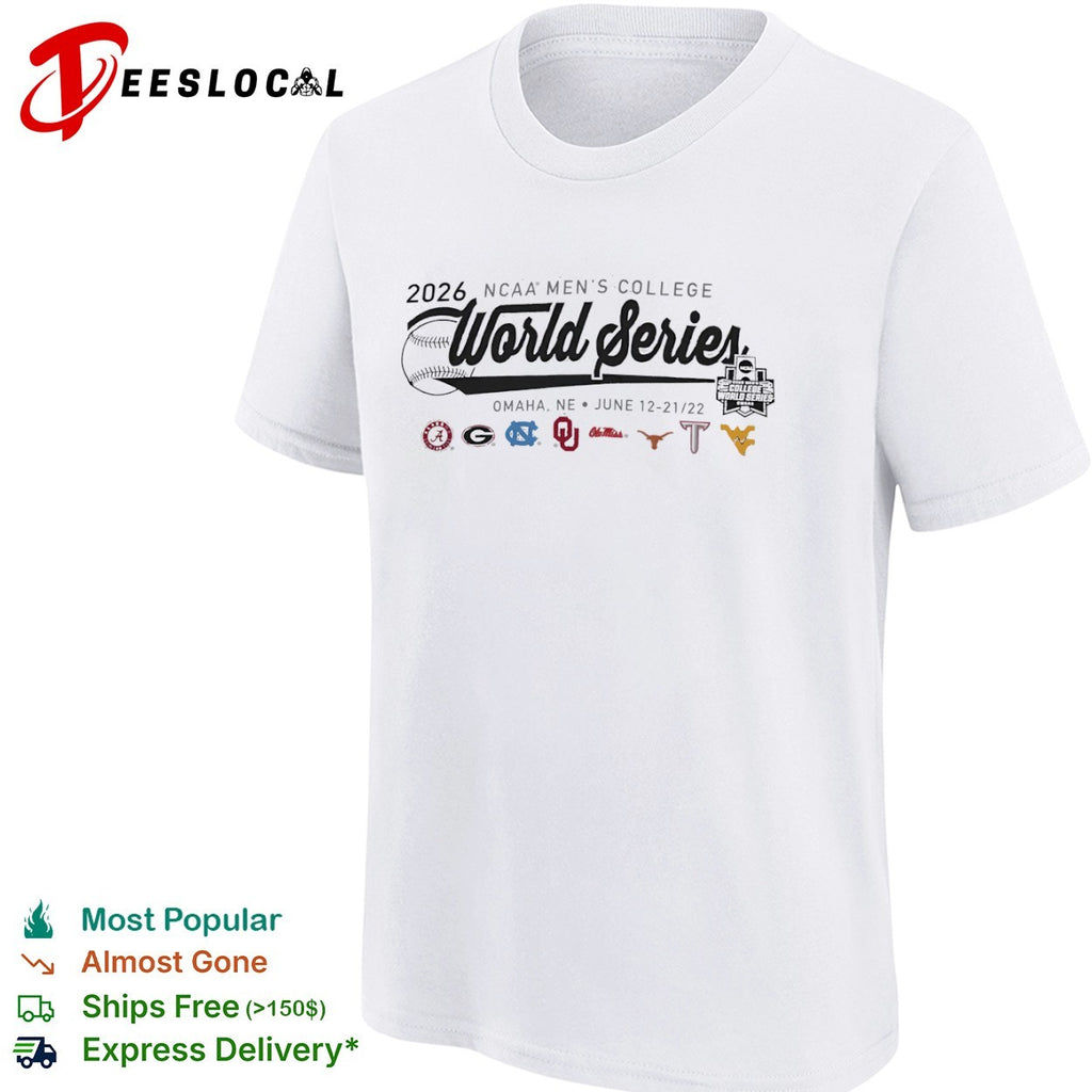 NCAA Men’s College World Series 2026 logos shirt