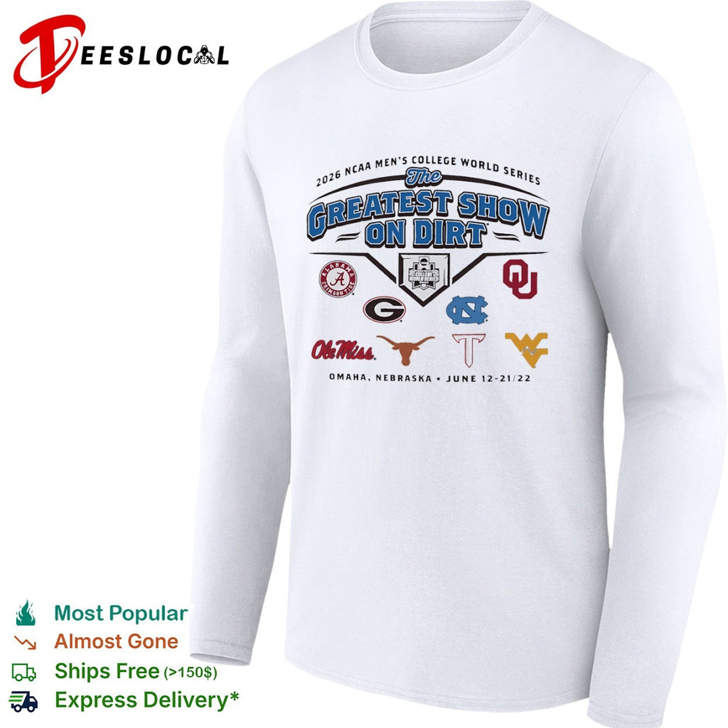 NCAA Men’s College World Series 2026 the greatest show on dirts Omaha Nebraska logos shirt