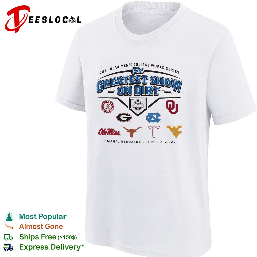 NCAA Men’s College World Series 2026 the greatest show on dirts Omaha Nebraska logos shirt