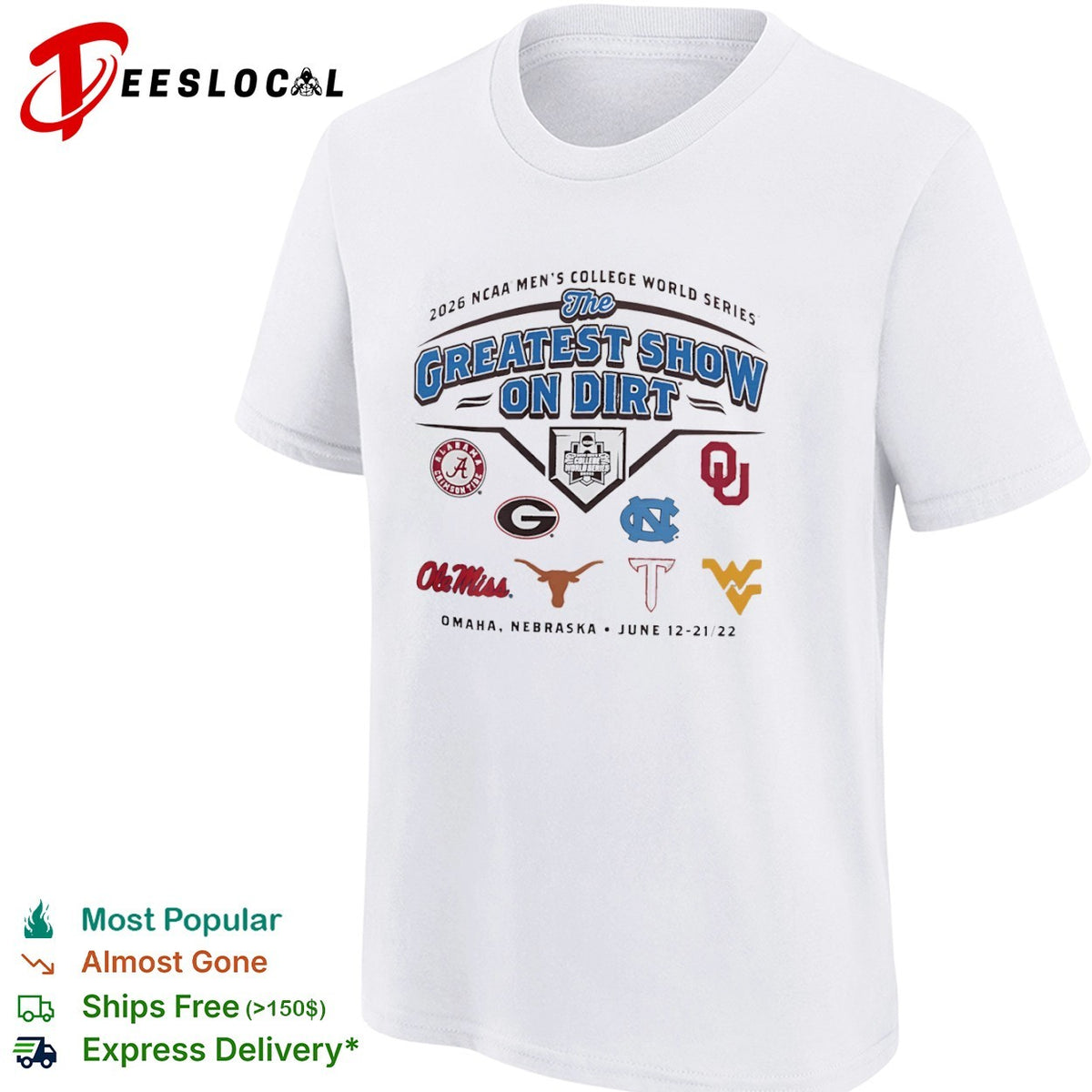 NCAA Men’s College World Series the greatest show on dirt Omaha 2026 shirt