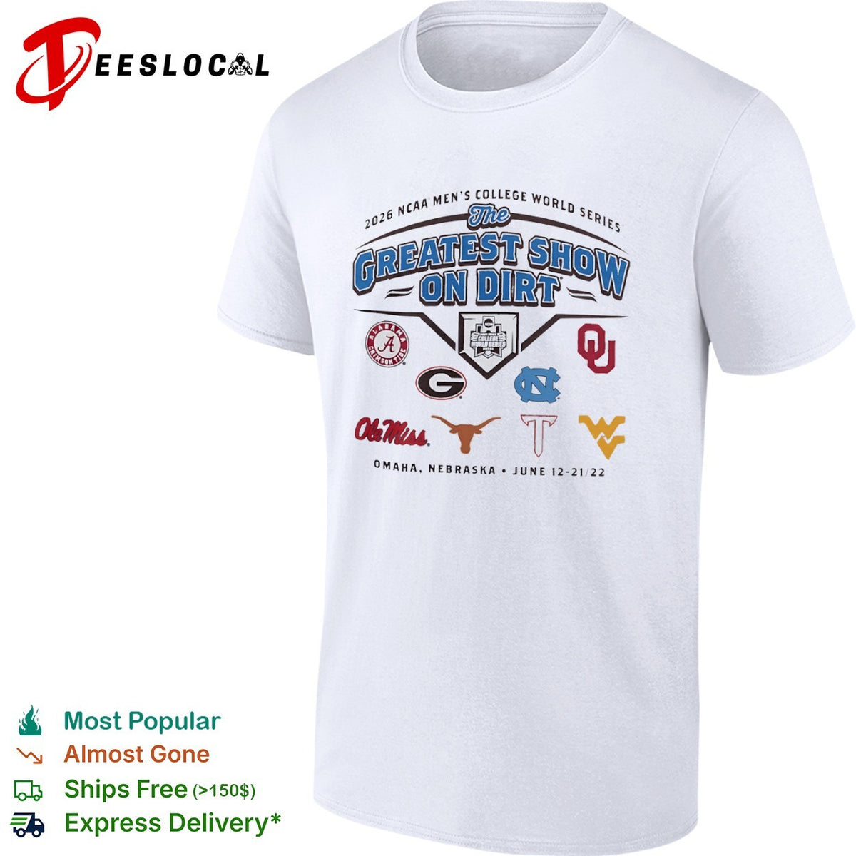 NCAA Men’s College World Series the greatest show on dirt Omaha 2026 shirt