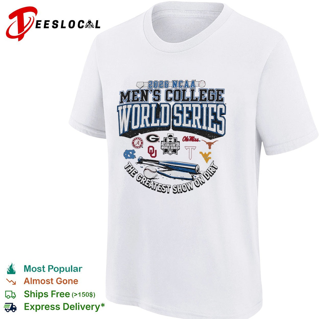 NCAA Men’s College World Series the greatest show on dirt eight team 2026 shirt