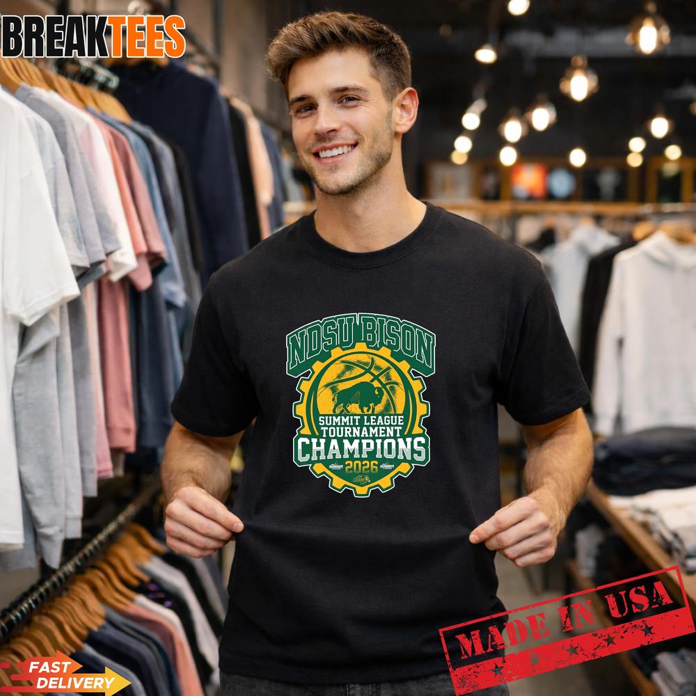 NDSU Bison 2026 Summit League Champions Basketball Fan T-Shirt