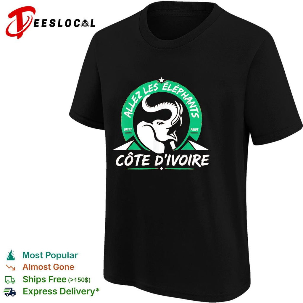 Allez les Elephants Cote d’Ivoire elephant crest badge shirt