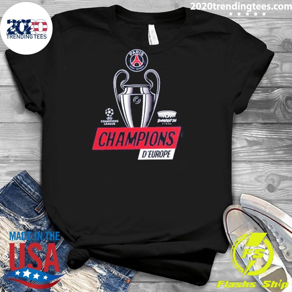 Paris Saint-Germain PSG UEFA Champions League Champions d’Europe 2026 Trophy Shirt