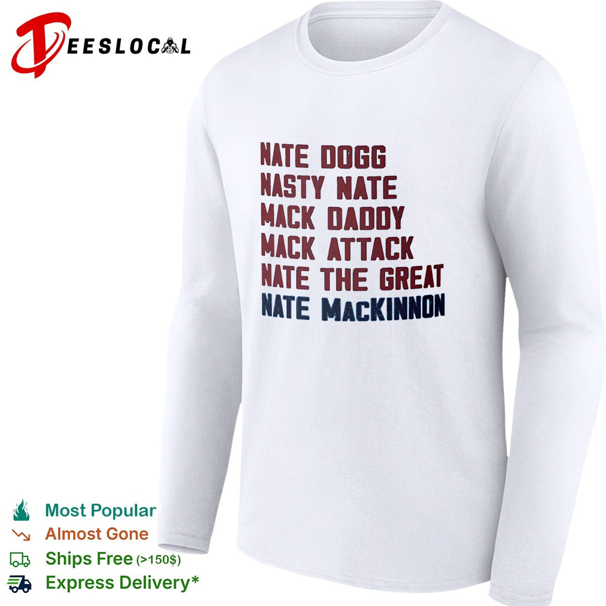 Nate MacKinnon Colorado Avalanche nickname list real NHL hockey players shirt