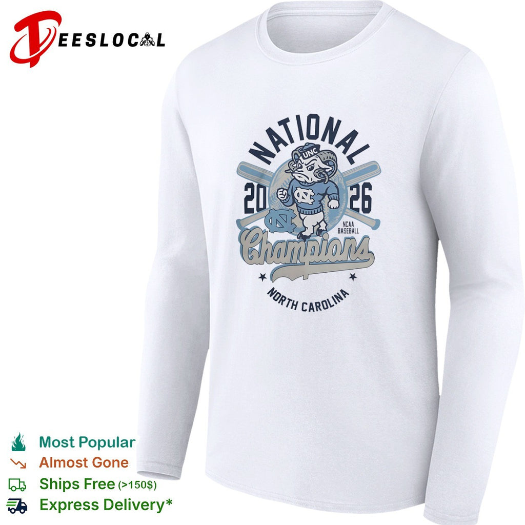 National 2026 Champions North Carolina Tar Heels NCAA Baseball mascot shirt