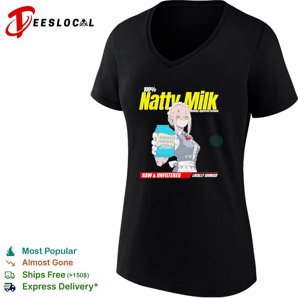 Natty Milk 100 percent mommy approved formula anime maid character shirt