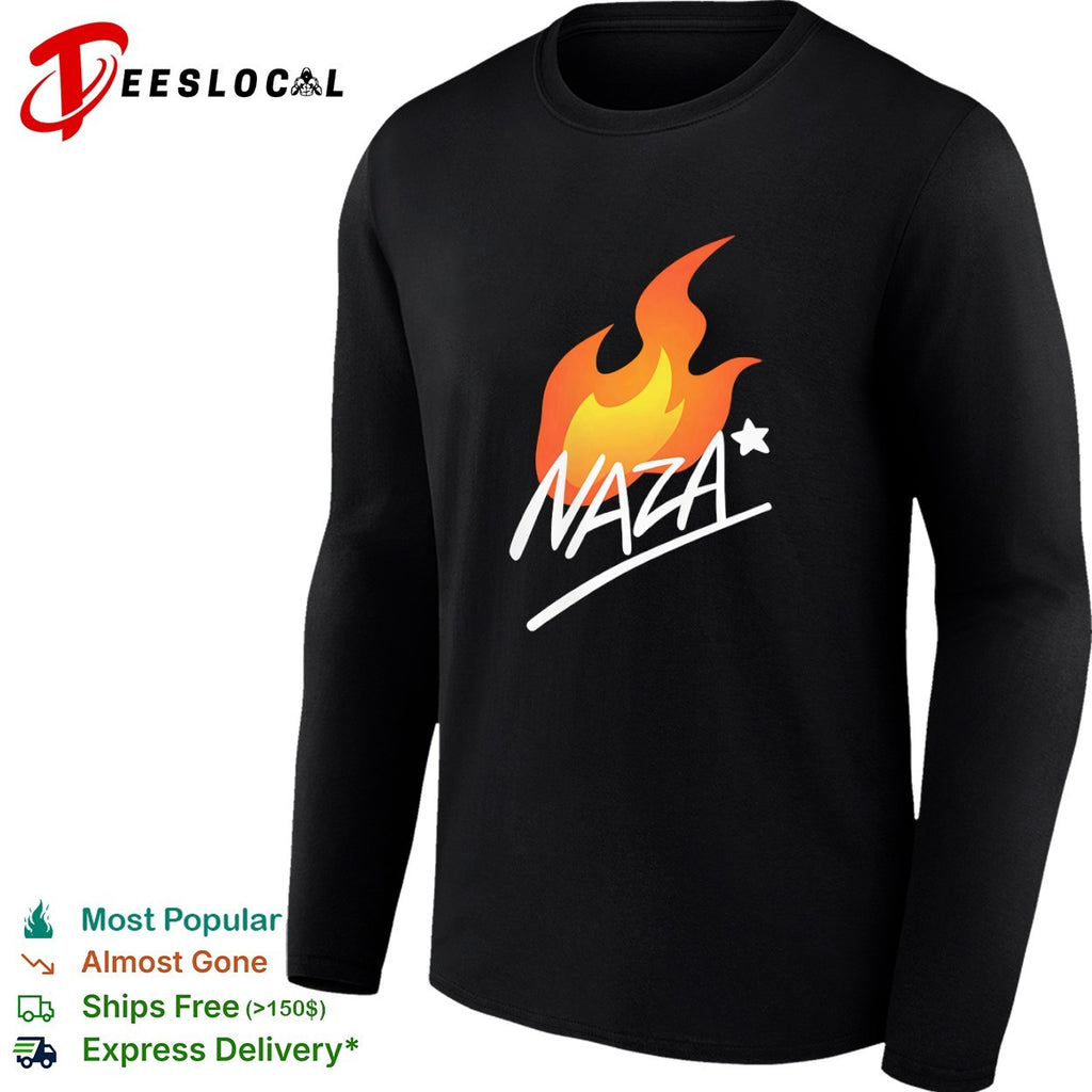 Naza flame graphic logo with star accent shirt