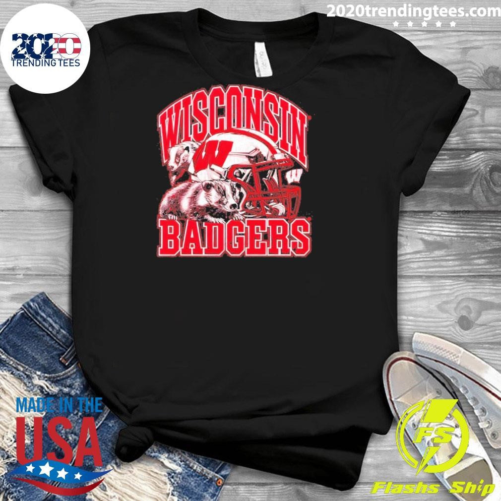 Ncaa Football Wisconsin Badgers Vintage Helmet Shirt