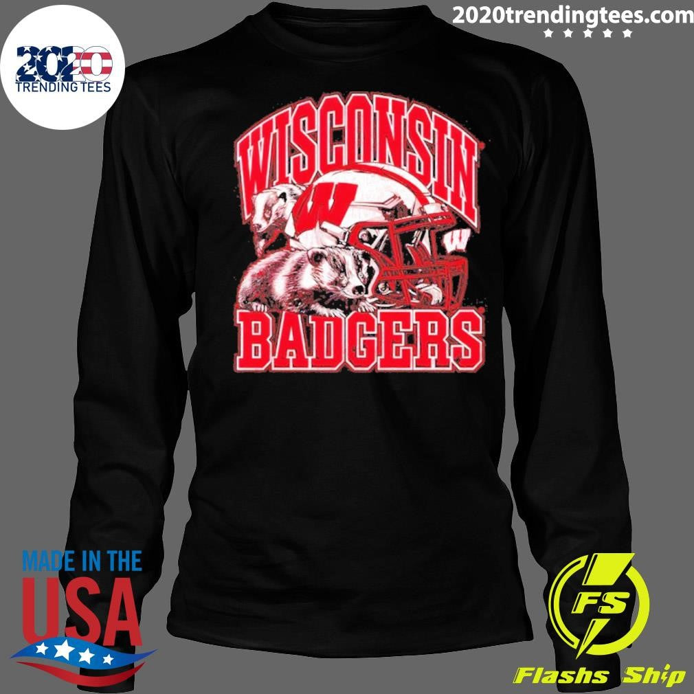 Ncaa Football Wisconsin Badgers Vintage Helmet Shirt
