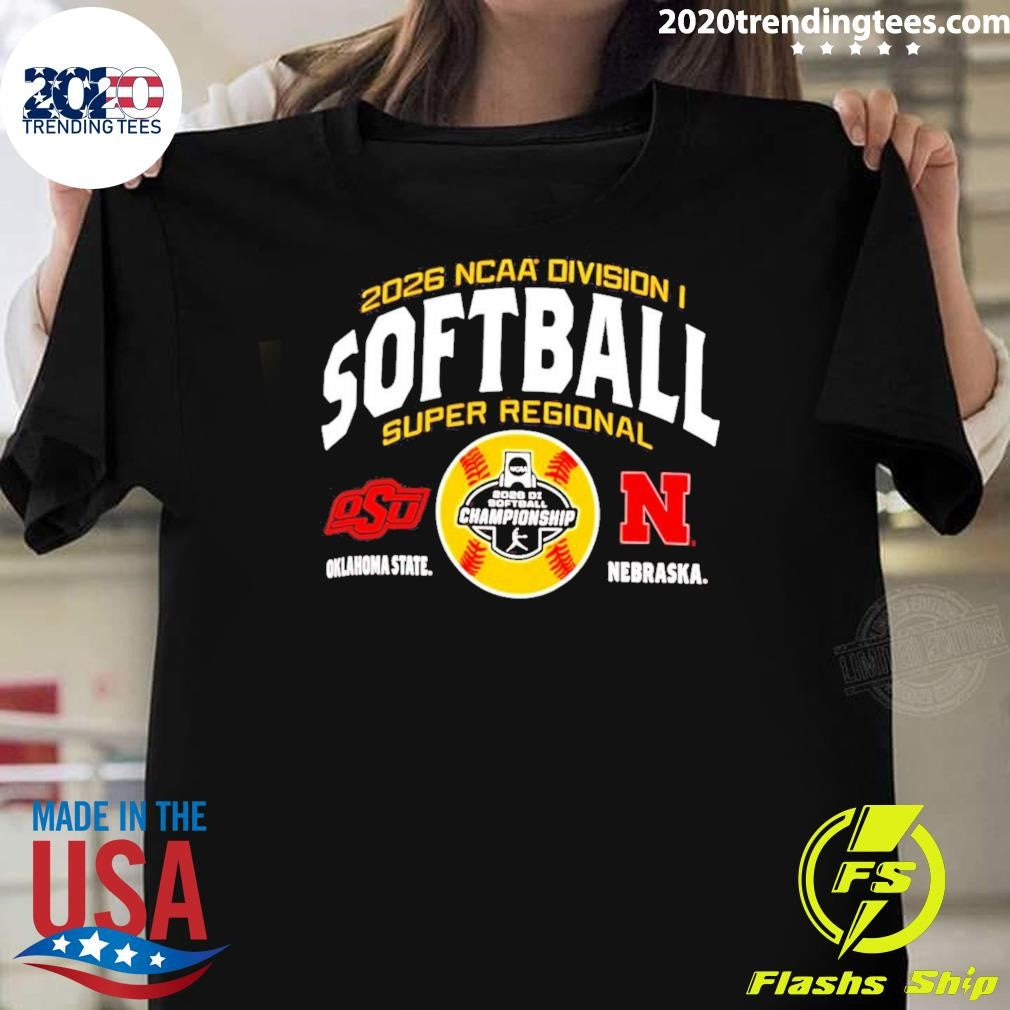 Nebraska Huskers vs. Oklahoma State Cowgirls Champion 2026 NCAA Softball Super Regional Matchup Shirt