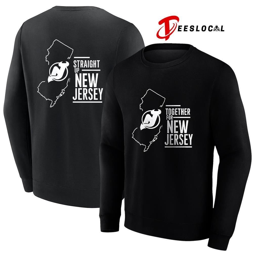 New Jersey Devils together for New Jersey straight up map shirt