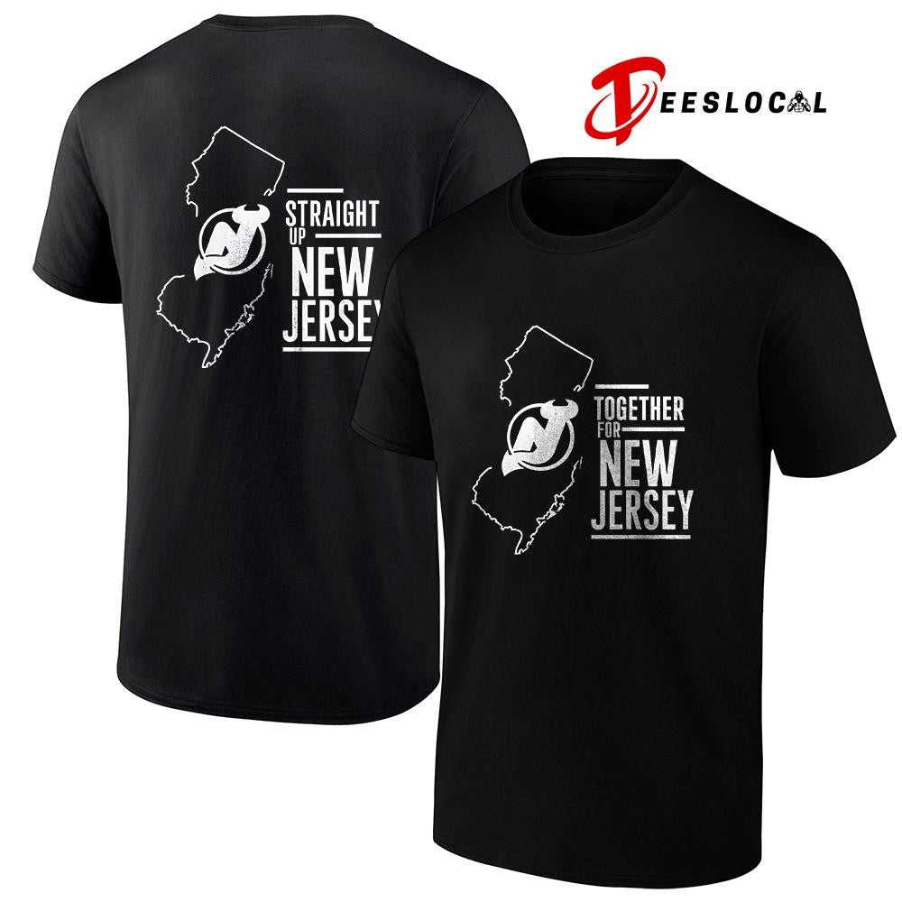 New Jersey Devils together for New Jersey straight up map shirt