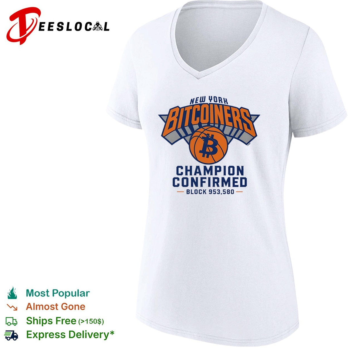 New York Bitcoiners Champion Confirmed Block 953580 shirt