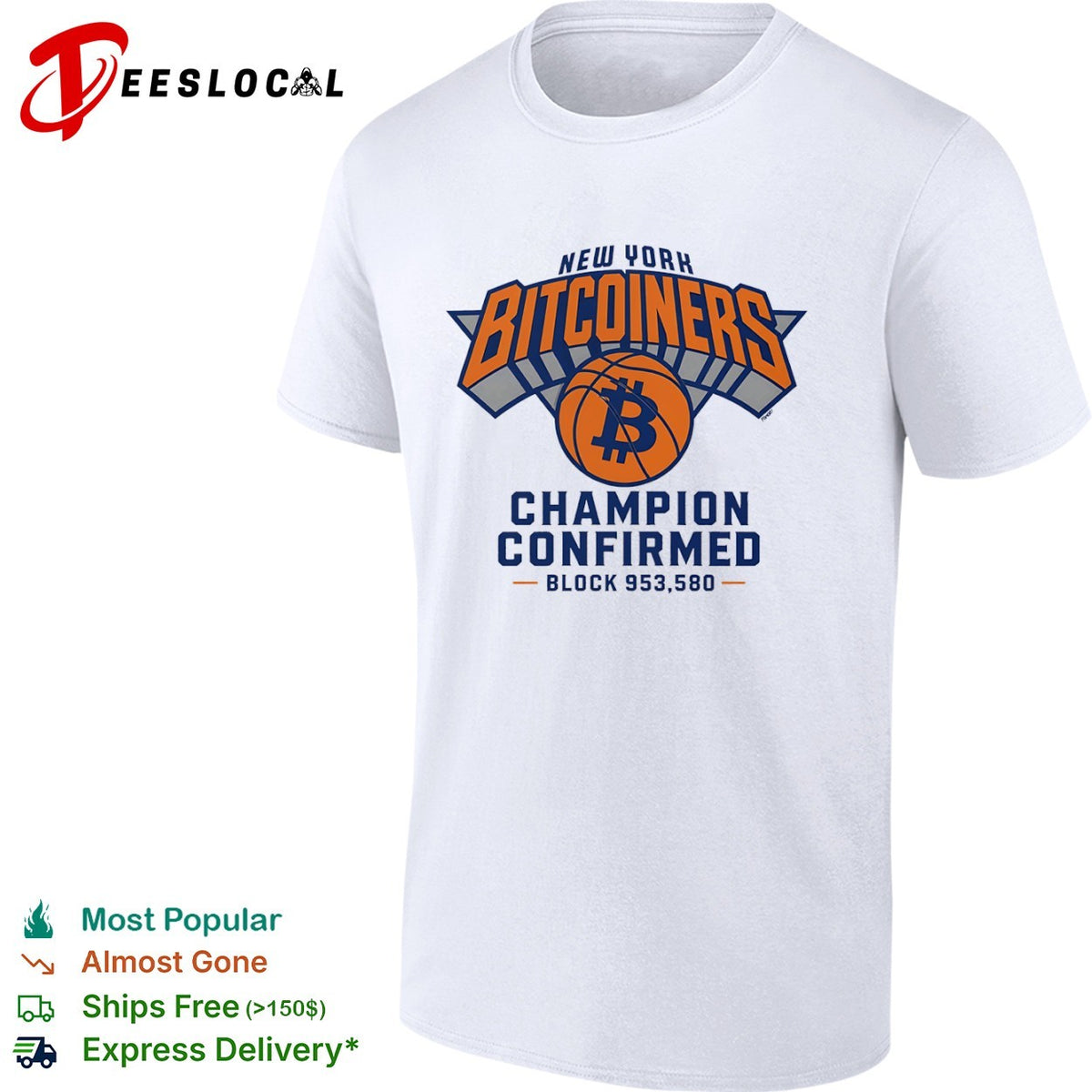 New York Bitcoiners Champion Confirmed Block 953580 shirt